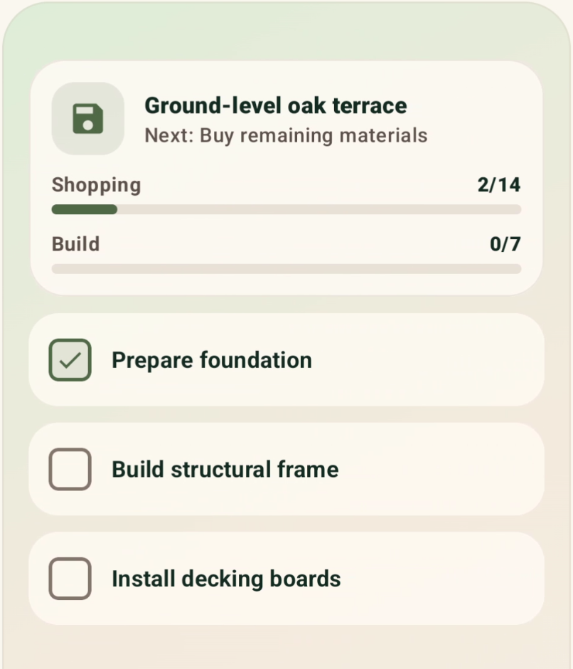 Builtwy app feature: Build steps